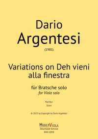 M4V-1050 • ARGENTESI - Variations on Deh vieni alla finestra 